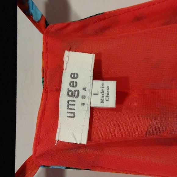 Umgee Floral Spaghetti Strap Swing Tank w/Lace Hem Size L- Cottagecore Romantic - Picture 2 of 6